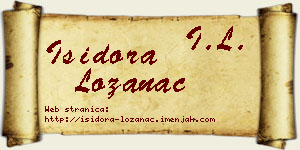 Isidora Lozanac vizit kartica
